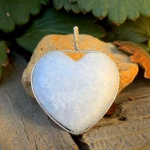 blue calcite heart pendant!